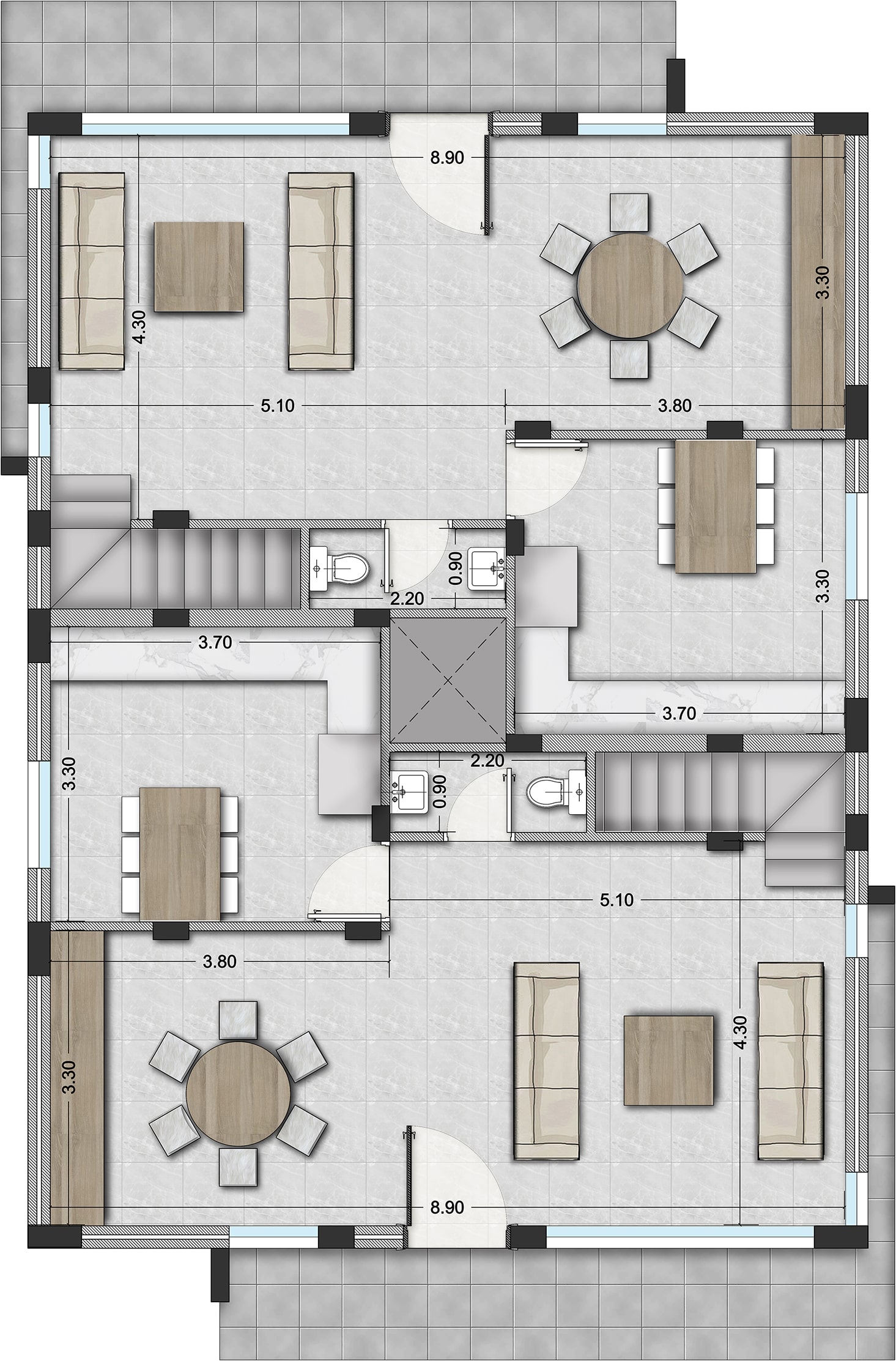 Ground Floor Plan C, D, E