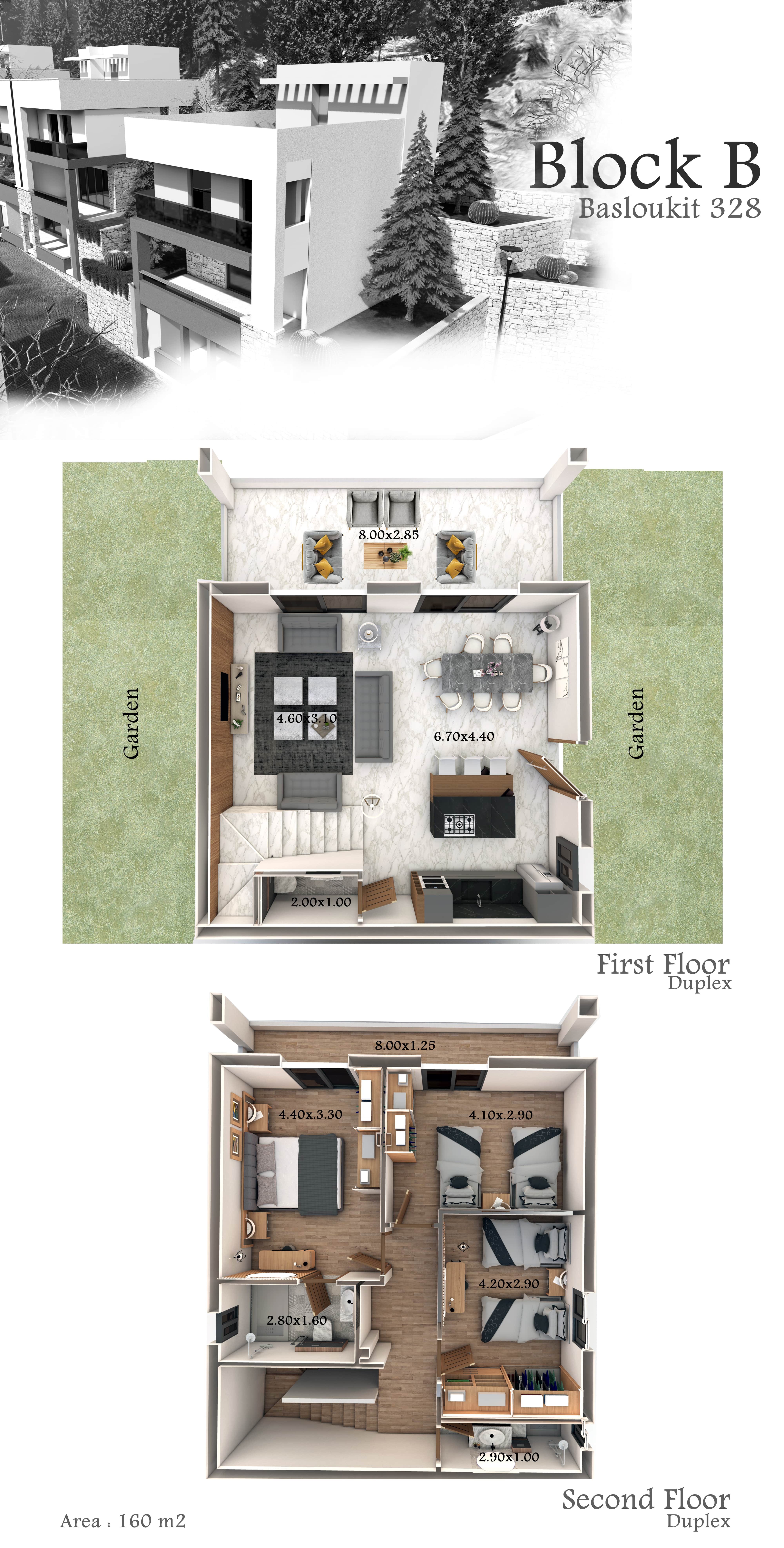 Block B duplex floor plan