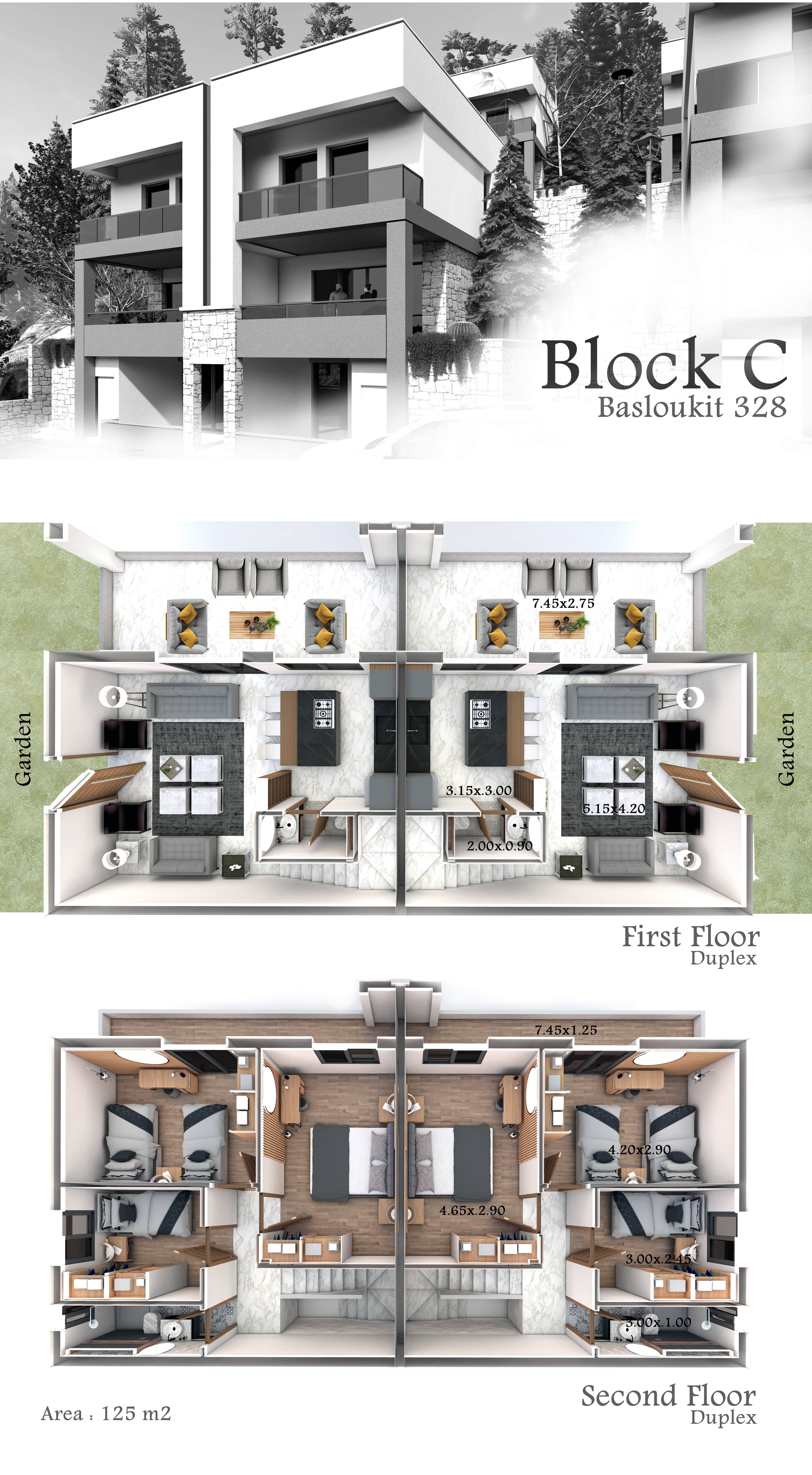 Block C duplex floor plan